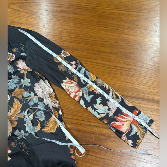 Anthropologie Brielle Relaxed Buttondown Floral Multicolor Botanical Blouse Sz L - Picture 8 of 9